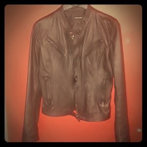 Leather moto jacket